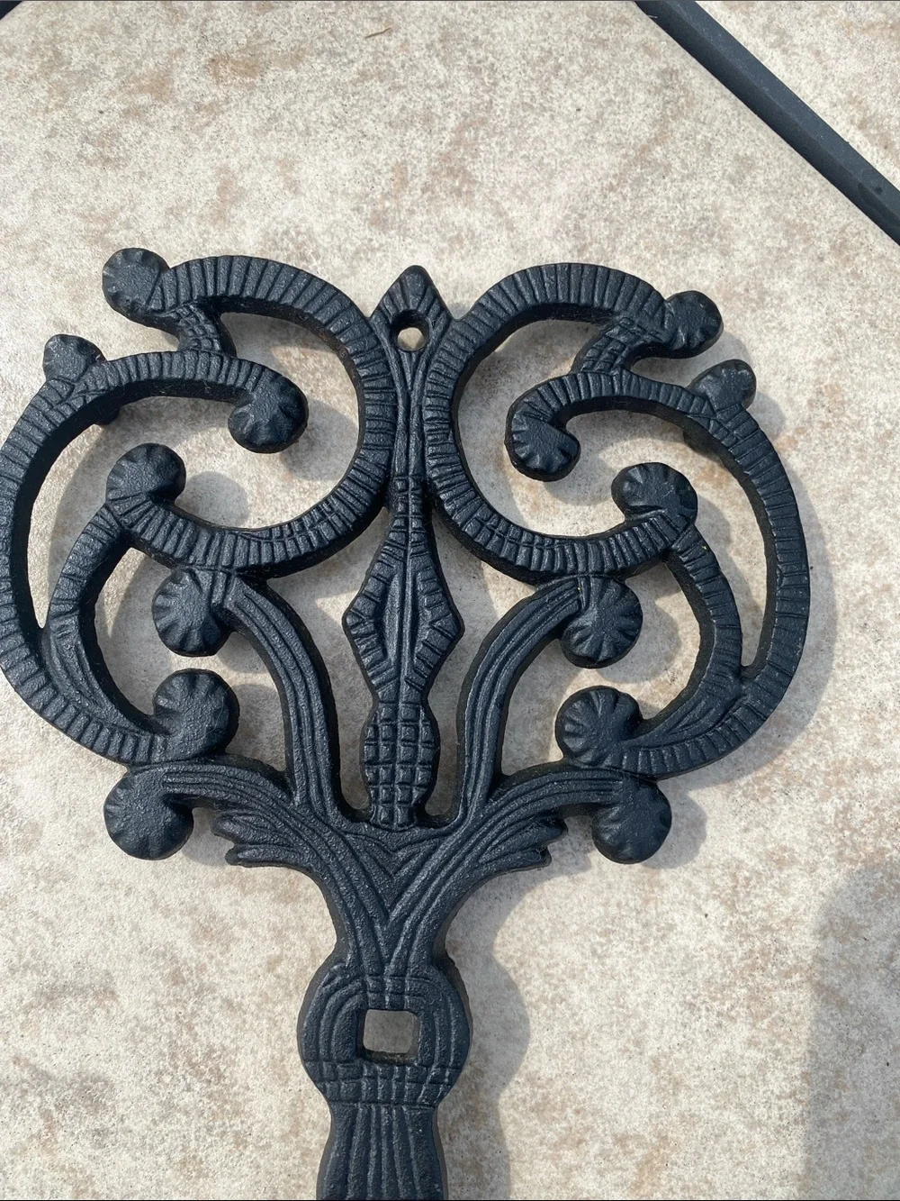 Vintage Wilton Butterfly/Ornate Scroll Cast Iron 3 Peg Feet Trivet or Wall Art